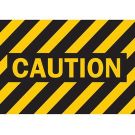 Caution Sign - Self-sticking Polyester - Black on Yellow - 7 x 10