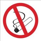 No Smoking Picto Sign - Non-reflective Aluminum - Black/Red on White - 7 x 10