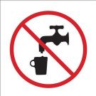 Unsafe To Drink Picto Sign - Self-sticking Polyester - Black/Red on White - 7 x 7