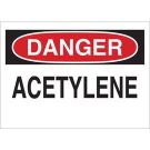 DANGER Acetylene Sign - Light Duty Plastic - Black/Red on White - 7 x 10