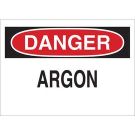 DANGER Argon Sign - Light Duty Plastic - Black/Red on White - 10 x 14