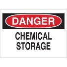 DANGER Chemical Storage Sign - Light Duty Plastic - Black/Red on White - 10 x 14