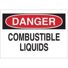 DANGER Combustible Liquids Sign - Light Duty Plastic - Black/Red on White - 7 x 10