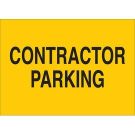 Contractor Parking Sign - Light Duty Plastic 10 x 14 - Black on Yellow