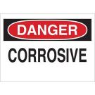 DANGER Corrosive Sign - Light Duty Plastic - Black/Red on White - 10 x 14