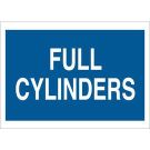 Full Cylinders Sign - Self-sticking Polyester - White on Blue - 10 x 14