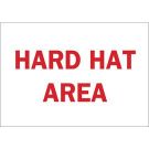 Hard Hat Area Sign - Non-reflective Aluminum 10 x 14 - Red on White