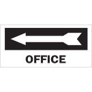Office Sign - Premium Fiberglass - White on Black - 6.5 x 14