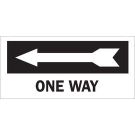 One Way Sign - Self-sticking Polyester - White on Black - 6.5 x 14
