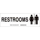 Restrooms Sign - Premium Fiberglass 4 x 12 - Black on White