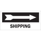 Shipping Sign - Premium Fiberglass - Black on White - 6.5 x 14
