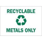 Recycling & Conservation Sign - Self-sticking Polyester 10 x 14 - Green on White
