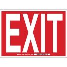 Exit Sign - Non-reflective Aluminum - White on Red - 7 x 10