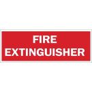 Fire Extinguisher Sign - Self-sticking Polyester - White on Red - 5 x 14