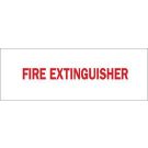 Fire Extinguisher Sign - Self-sticking Polyester - Red on White - 3.5 x 10