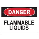 DANGER Flammable Liquids Sign - Non-reflective Aluminum - Black/Red on White - 7 x 10