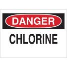 DANGER Chlorine Sign - Light Duty Plastic - Black/Red on White - 7 x 10