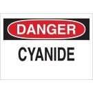 DANGER Cyanide Sign - Light Duty Plastic - Black/Red on White - 10 x 14
