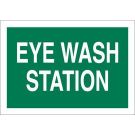 Eye Wash Fountain Sign - Light Duty Plastic - White on Green - 7 x 10