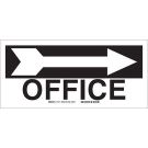 Office Sign - Premium Fiberglass - White on Black - 6.5 x 14