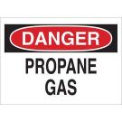 DANGER Propane Gas Sign - Light Duty Plastic - Black/Red on White - 7 x 10