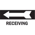 Receiving Sign - Self-sticking Polyester - Black on White - 6.5 x 14