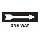 One Way Sign - Self-sticking Polyester - White on Black - 6.5 x 14