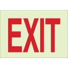 BradyGlo Exit Sign - Photoluminescent Polyester - Red on Glow - 10 x 14