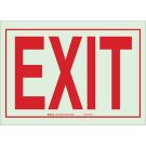 BradyGlo Exit Sign - Photoluminescent Polyester - Red on Glow - 10 x 14