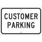 Customer Parking Sign - Light Duty Plastic 10 x 14 - Black on White