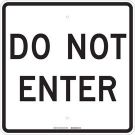 Do Not Enter Sign - Premium Fiberglass 24x24 - Black on White