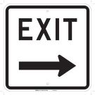 Exit Sign - Reflective Aluminum 18x18 - Black on White