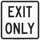 Exit Only Sign - Reflective Aluminum 18x18 - Black on White