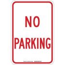 No Parking Sign - Reflective Aluminum 24x18 - Red on White