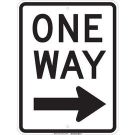 One Way Sign - Reflective Aluminum 24x18 - Black on White