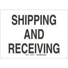 Shipping And Receiving Sign - Light Duty Plastic 10 x 14 - Black on White