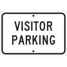 Visitor Parking Sign - Premium Fiberglass 12x18 - Black on White