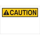 CAUTION Sign - Self-sticking Polyester - Black/Yellow on White - 10 x 14
