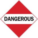 Dangerous Sign - Polycoated Tagstock, For Use In Placard Holders - Black/Red on White - 10.75 x 10.75