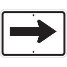 Right Arrow Sign - Reflective Aluminum 9x12 - Black on White