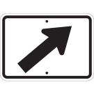 Up Right Arrow Sign - Reflective Aluminum 9x12 - Black on White