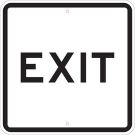 Exit Sign - Reflective Aluminum 18x18 - Black on White