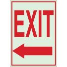BradyGlo Exit Sign - Photoluminescent Polyester - Red on Glow - 14 x 10