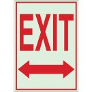 BradyGlo Exit Sign - Glow-in-the-dark Plastic - Red on Glow - 14 x 10