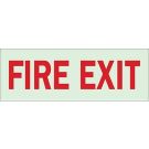 Bradyglo Fire Exit Sign - Photoluminescent Polyester - Red on Glow - 3.5 x 10