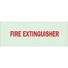 Bradyglo Fire Extinguisher Sign - Glow-in-the-dark Plastic - Red on Glow - 3.5 x 10