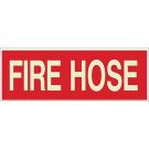 Bradyglo Fire Hose Sign - Photoluminescent Polyester - Red on Glow - 5 x 14