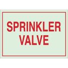 Sprinkler Valve Sign - Photoluminescent Polyester - Red on Glow - 10 x 14