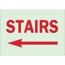 BradyGlo Stairs Sign - Glow-in-the-dark Plastic - Red on Glow - 7 x 10