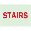 BradyGlo Stairs Sign - Photoluminescent Polyester - Red on Glow - 10 x 14